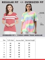 RodZen Oversized Cotton All Over Printed Loose Fit T-Shirt for Women/Girls - Image 6