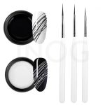 Nail Art Spider Gel, New Upgraded Matrices Spider Gel with 3pcs Nail Art Brushes, Nail Designs Gel Paint Wire Drawing Gel Polish for Line (White Black)