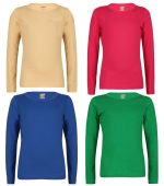 SINI MINI Sinimini Girls Full Sleeve Cotton Round Neck Tshirt with bio wash (Pack of 4).