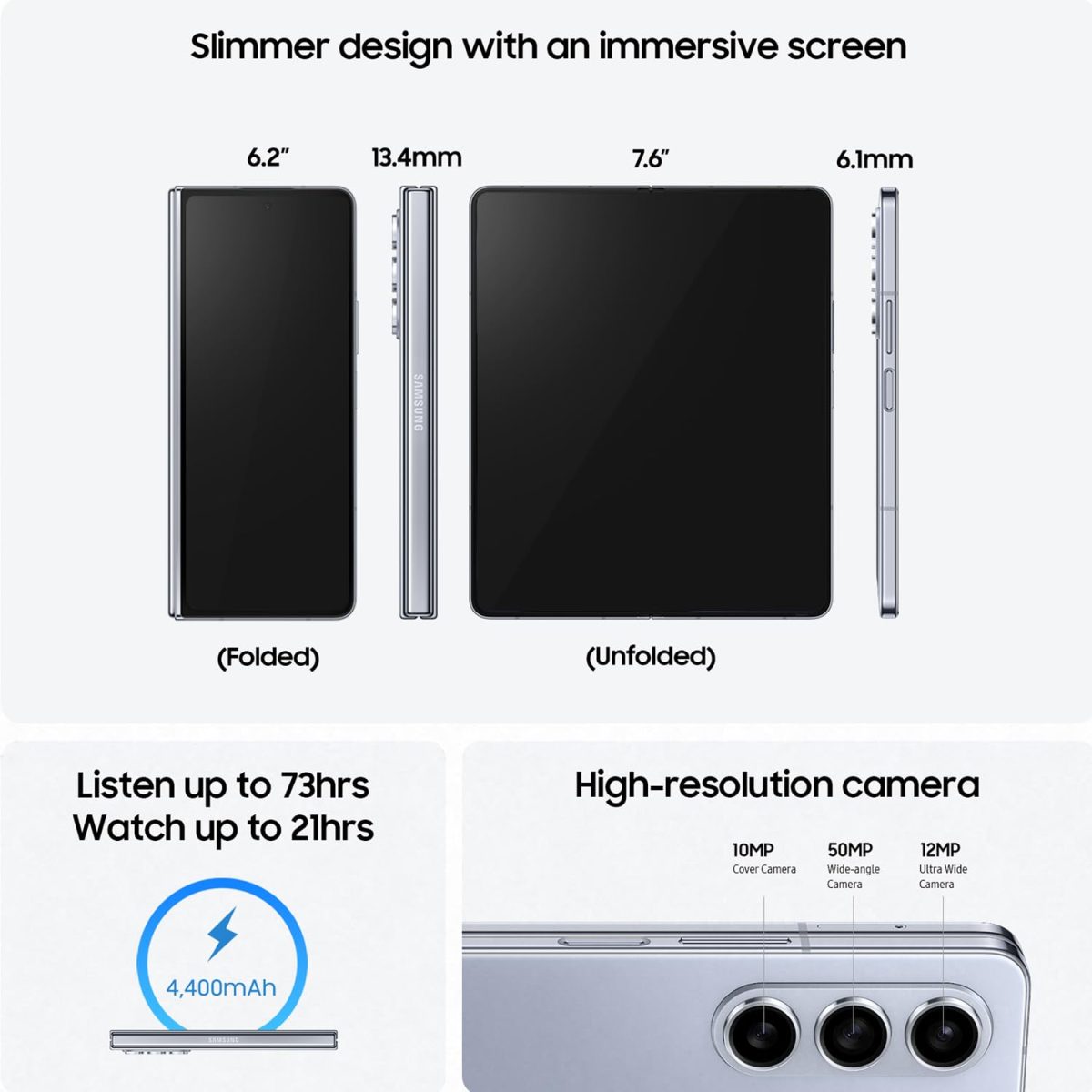 Samsung Galaxy Z Fold5 5G AI Smartphone (Phanton Black, 12GB RAM, 512GB Storage) - Image 2