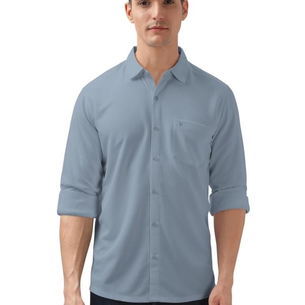 BULLMER Trendy Regular Fit Solid Full Sleeve Causal Shirt for Men.
