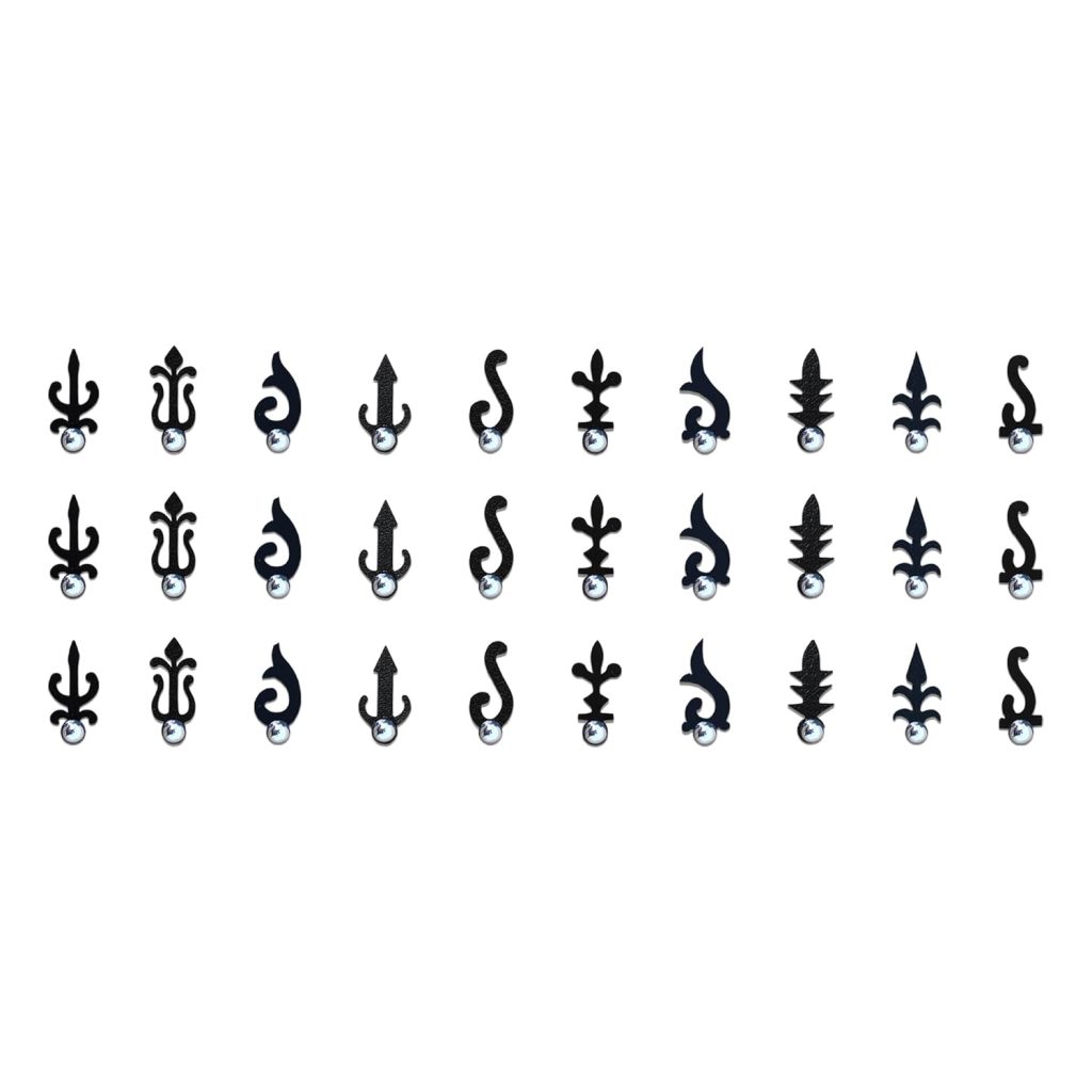 Comet Busters Different Designs Fancy Black Bindi (BIN655)(10mm)