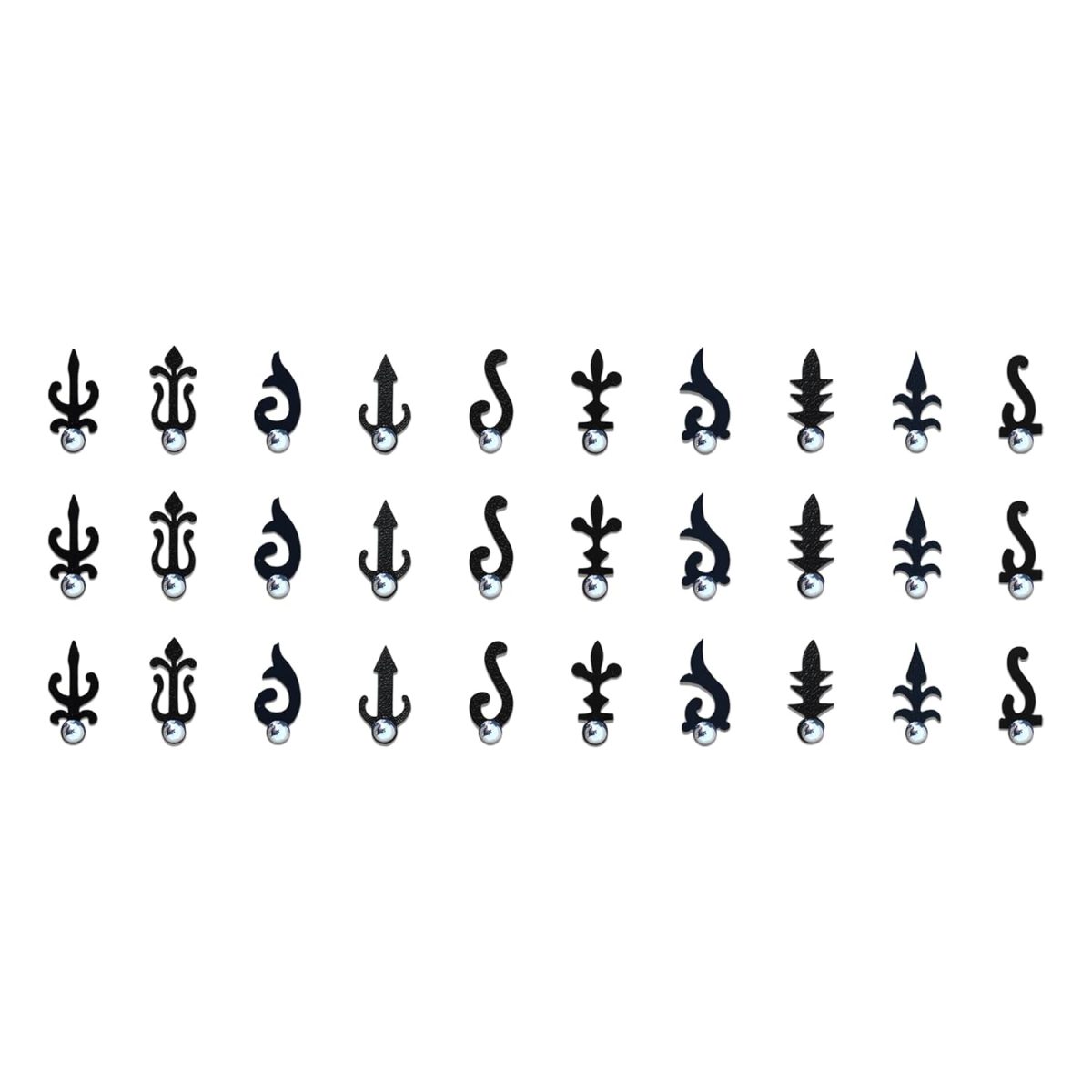 Comet Busters Different Designs Fancy Black Bindi (BIN655)(10mm)