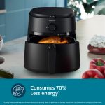 PHILIPS Air Fryer NA130/00, uses up to 90% less fat, 1700W, 6.2 Liter, with Rapid Air Technology (Black), Extra Large - Image 4
