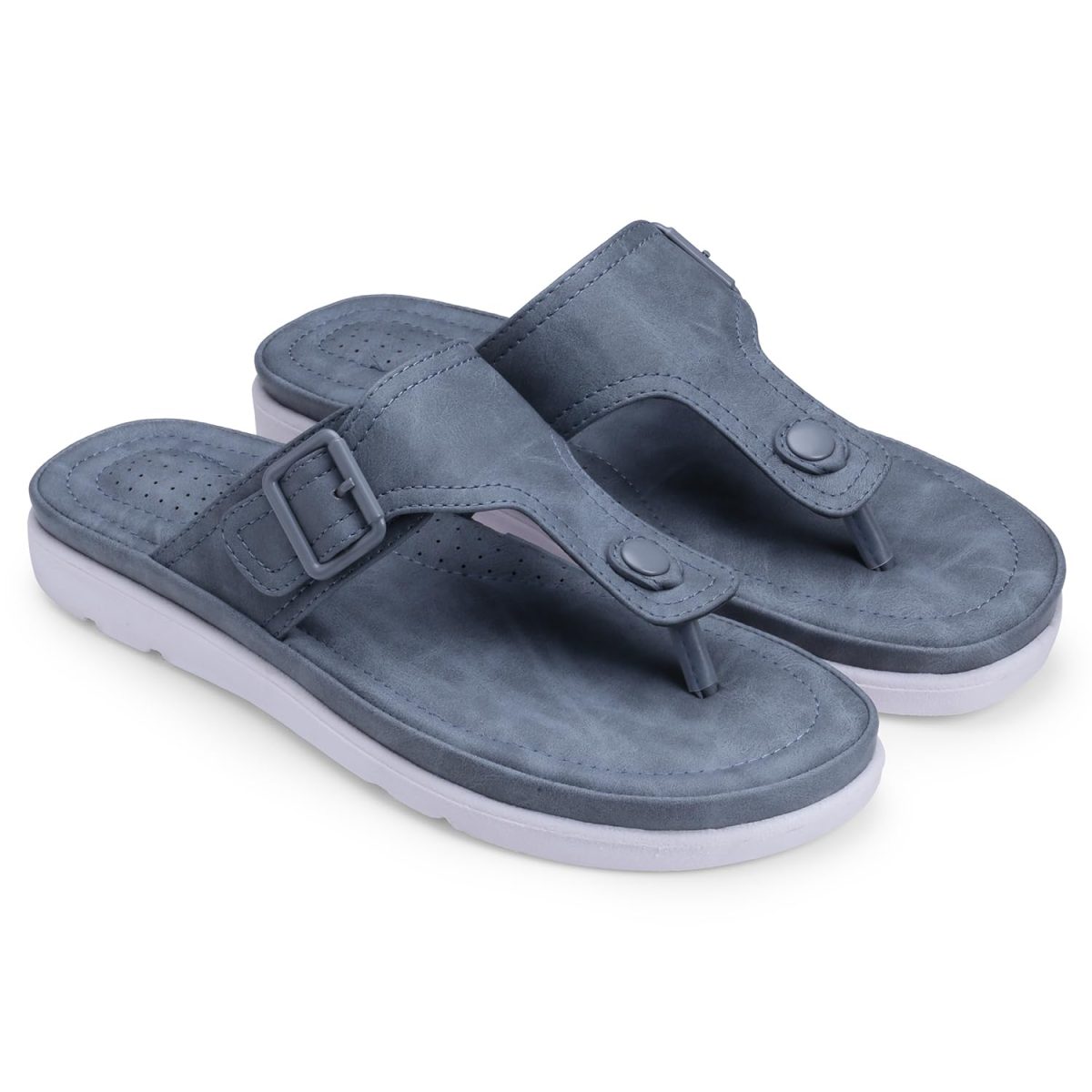 DOCTOR EXTRA SOFT Womens Flat Memory Foam Slippers/Flip-Flops Fashion Stylish Casual Comfortable Diabetic Orthopedic Lightweight Synthetic Slip-On Sandals With Adjustable Buckle For Girls D-630 - Image 4