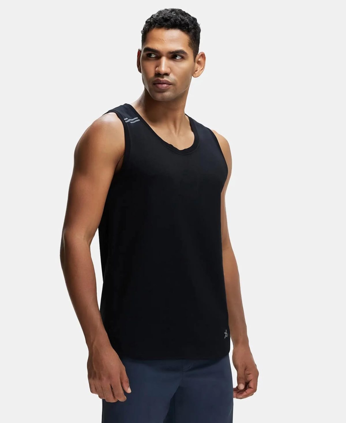 Jockey Men Super Combed Cotton Blend Regular MV06 Solid Low Neck Active Wear Tank Top with Breathable Mesh and Stay Fresh Treatment - Image 2