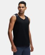 Jockey Men Super Combed Cotton Blend Regular MV06 Solid Low Neck Active Wear Tank Top with Breathable Mesh and Stay Fresh Treatment - Image 2