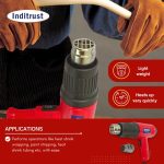 Inditrust 2000 Watt professional heat gun hot air gun with dual temperature setting for Shrink Wrapping, Packing, Paint removal heat gun designed for industrial use (RED) - Image 4
