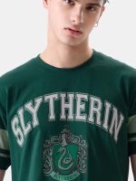 The Souled Store Harry Potter: Slytherin Mens Regular Fit Graphic Printed Half Sleeve Cotton Green T-Shirts - Image 5