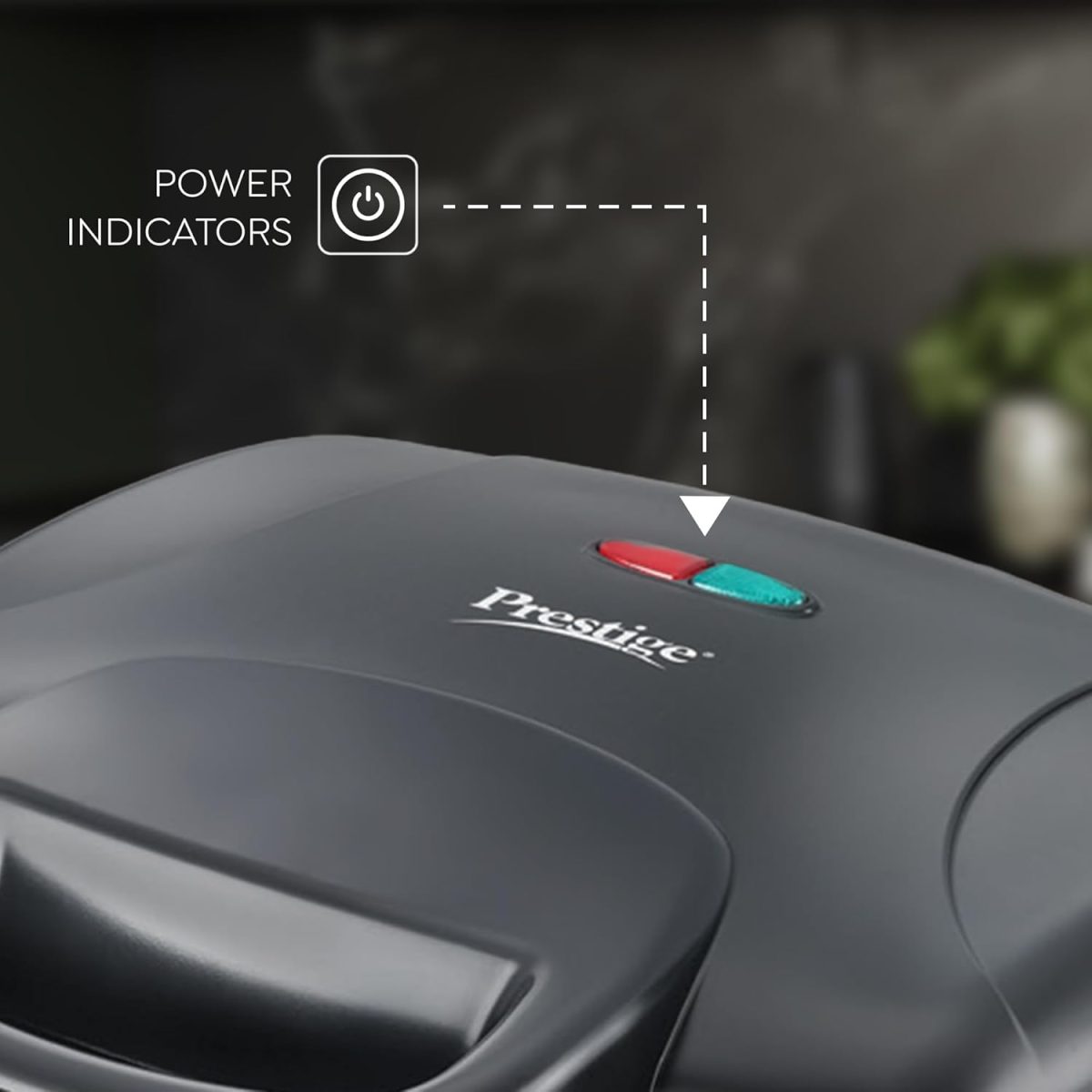 Prestige 800W Sandwich Maker (PGMFD 01)| Black | Heat Resistant Bakelite Body |Non-Stick Coating | Power Indicators | Oil Free Toasting - Image 3