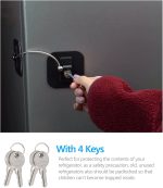 OlpadFridge Door Lock, 1PC Refrigerator Door Lock with Keys, Mini Fridge Door Locks, Freezer Lock and Child Safety Cabinet Lock, Fridge Freezer Refrigerator Cabinet Lock Latch with Strong Adhesiv (Safety Refrigerator Lock) - Image 5