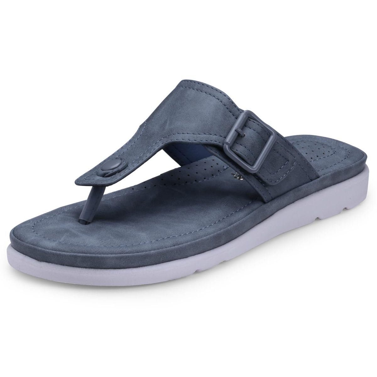 DOCTOR EXTRA SOFT Womens Flat Memory Foam Slippers/Flip-Flops Fashion Stylish Casual Comfortable Diabetic Orthopedic Lightweight Synthetic Slip-On Sandals With Adjustable Buckle For Girls D-630