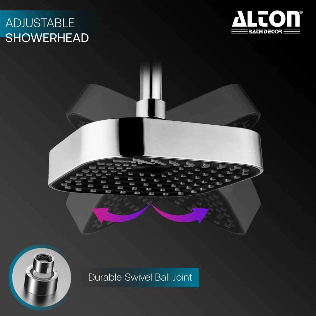 ALTON SHR22340, ABS,4-INCH Single Flow Overhead Shower (Without Arm) - Image 4
