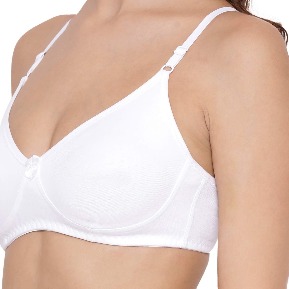 Lyra Women's Non-Padded T-Shirt BRA-511 T-Shirt Bra 511_2PC_White & Black_38B - Image 6