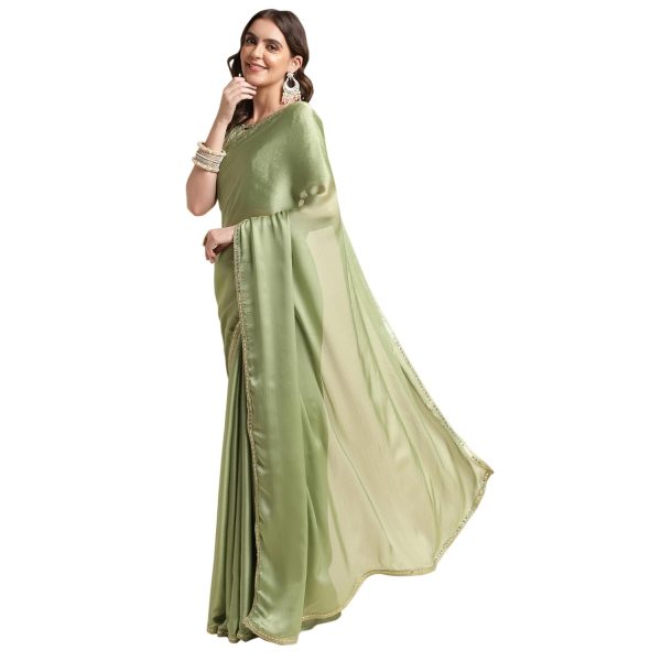 Rekha Maniyar Women's Fancy Satin Chiffon Saree