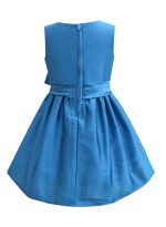 A.T.U.N. (ALL THINGS UBER NICE) Girls Skater Cotton Knee Length Sleeveless Double Bow Dress for Party and Special Occasions - Image 2