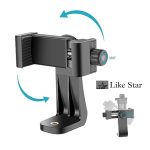 Like Star 360° Degree Mobile Phone Holder with Universal 1/4 Screw Adjustable Clamp Mobile Tripod Mount Adapter Compatible with Smartphones & TripodsnSelfie Stick (Black) - Image 3