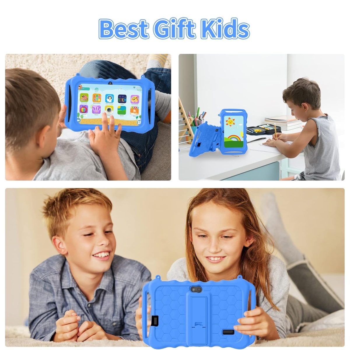 aiprotablet Kids Tablet, 7 Inch Android 11 Tablet For Kids, 6GB(2+4) Ram 32GB ROM 128GB Expand, Toddler Tablet With Wifi, Bluetooth, Parental Control, Dual Camera, Gps, Shockproof Case (Blue) - Image 6