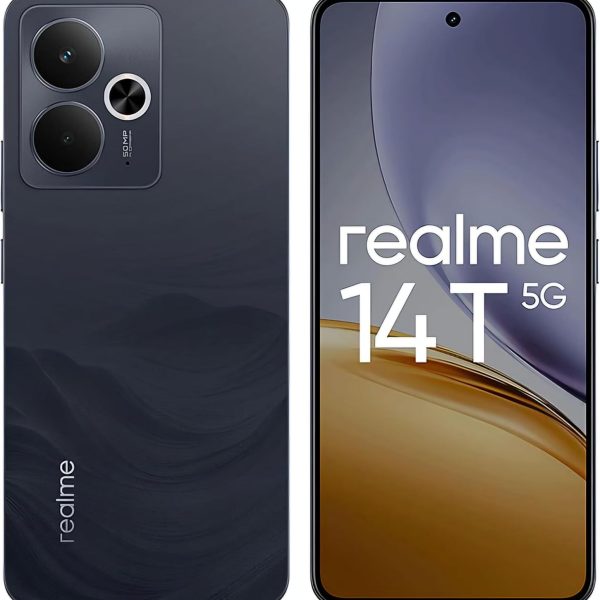 Realme 14T 5G 8GB RAM 128GB ROM (Obsidian Black) Elegant Colors, Luxurious Design Amoled Display, IP69 Water Resistance