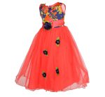 Arshia Fashions Girl's Net Empire Waist Maxi Dress (GRC00187R_40_Red_11-12 Years) - Image 3