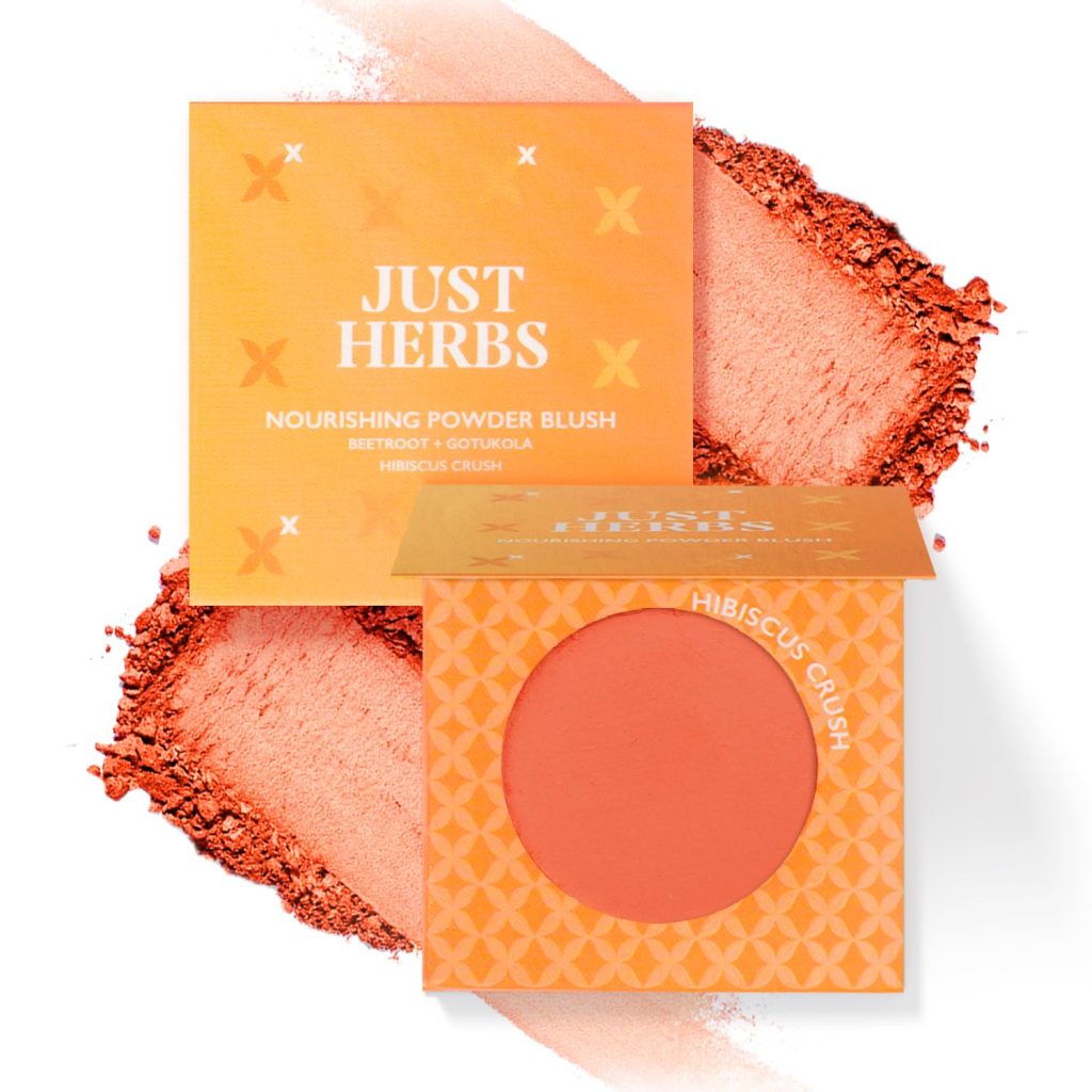 Just Herbs Nourishing Powder Blush Infused with Beetroot & Gotukola Highly Pigmented, Buildable Suitable for All Skin Tones - 3.5 g