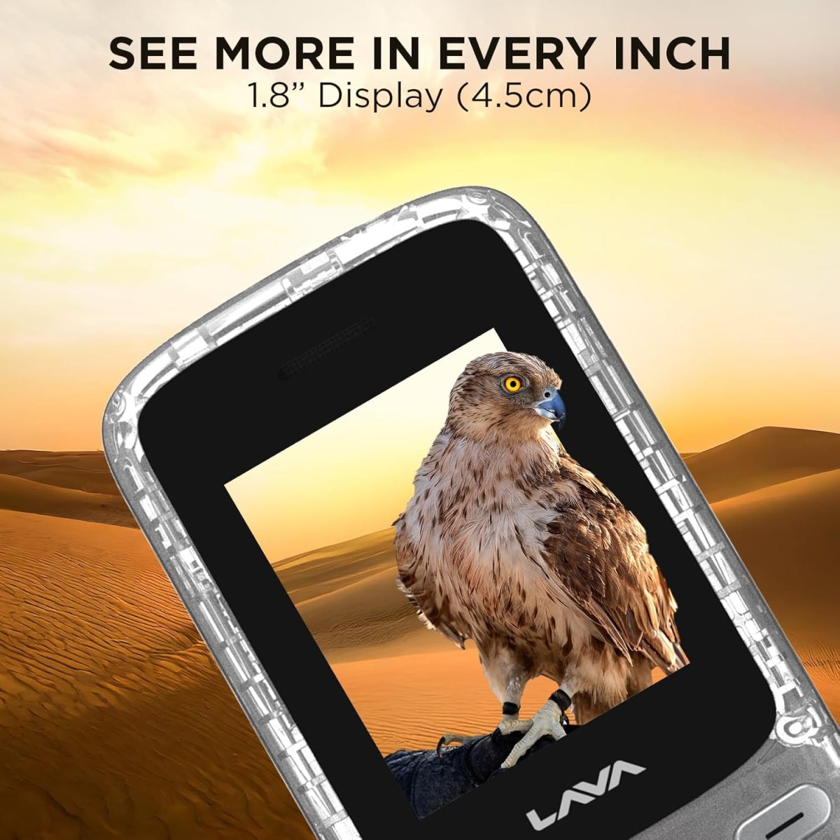 Lava A1 Clear Copper Keypad Mobile Phone with Long Lasting Smart AI Battery | 1.77inch Display | Bluetooth Support | Military Grade Certified | 32 GB Expandable Memory | (Clear) - Image 2