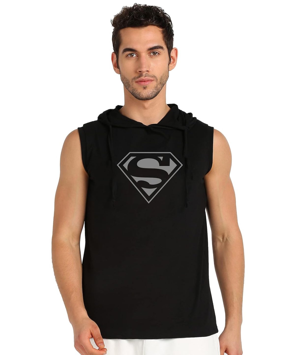 Rock Paper Scissors Printed Workout Hoodie Mens Vest Super Gym Vest