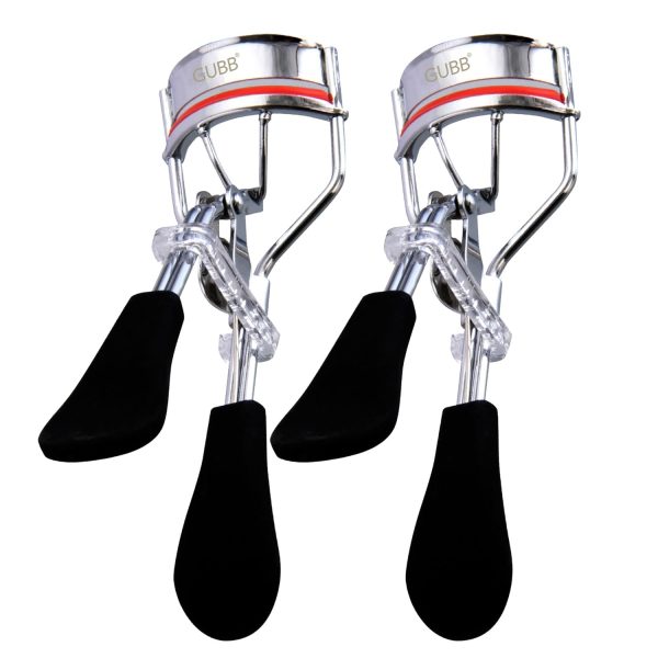 GUBB Eyelash Curler For Women - Suitable for all eye shapes | offers perfect curls | comfortable to hold | elegant design | An Eye Makeup Tool Comes with silicon base - Black, Pack Of 2