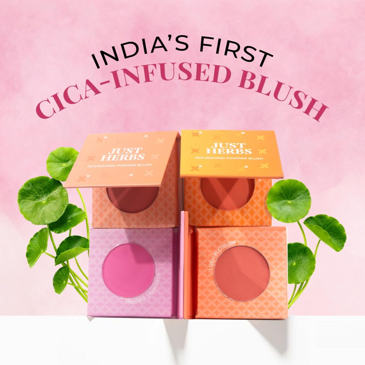 Just Herbs Nourishing Powder Blush Infused with Beetroot & Gotukola Highly Pigmented, Buildable Suitable for All Skin Tones - 3.5 g - Image 2