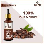 Newish Clove Oil 100% Pure & Natural, Undiluted, Best use Clove oil for Theeth Pain, Skin, Hair, Pimples, Acne, T Zone & Underarm - High Potency Premium Essential Clove Oil 30 ml - Image 2