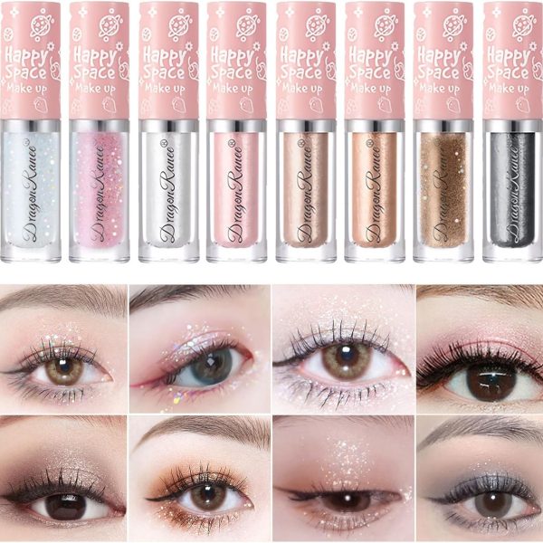 Glitter Eyeliner and Eyeshadow Set, Liquid Formula, Smudge-Proof, Assorted Colors combo