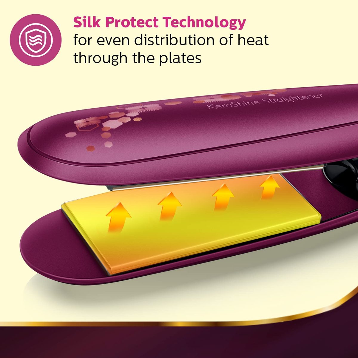 Philips BHS738/00 Kerashine Titanium Wide Plate Straightener with SilkProtect Technology. Straighten with Instant Shine. Suitable for Dense Thick Hair - Image 3