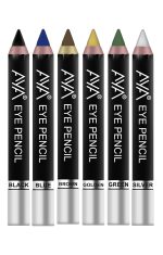 AYA Eye Pencil for Kajal/Eyeliner, Set of 6 (Black, Blue, Brown, Green, Golden and Silver) | Glides Smoothly | Creamy Smooth Formula | Light Weight