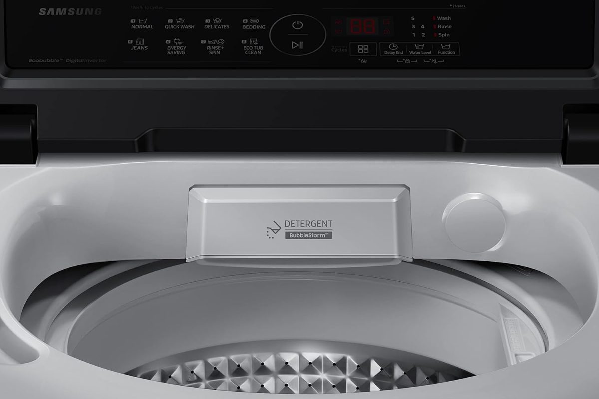 Samsung 7 Kg Inverter Ecobubble 5 Star Fully Automatic Top Load Washing Machine (WA70BG4441BYTL,Lavender Gray) - Image 5