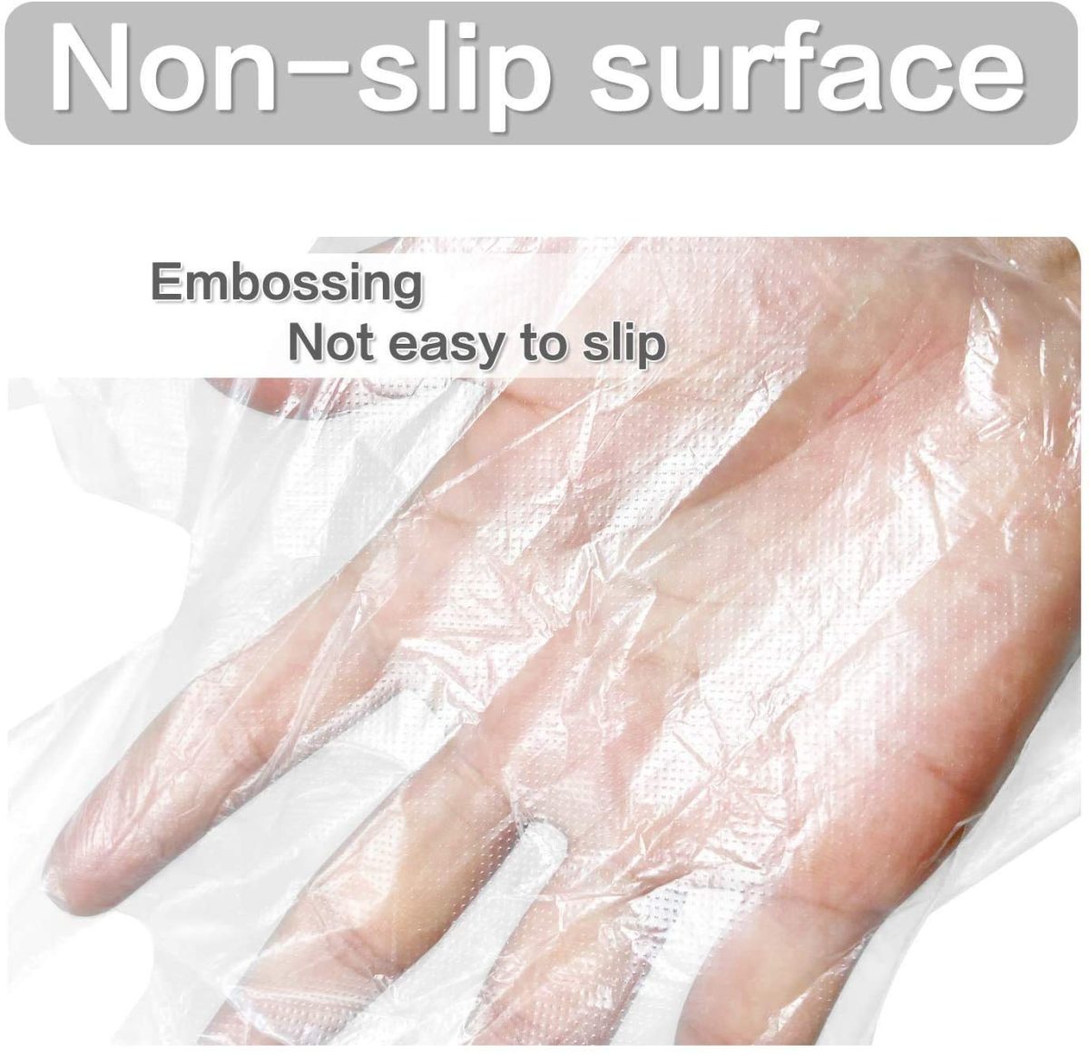 CFGROW 500Pcs Disposable Plastic Gloves, Latex Free Powder Free Clear Polyethylene Hand Gloves Non-Sterile For Cleaning- Cooking, Hair Coloring, Dishwashing, Food Handling, Large, Pack of 1 - Image 4