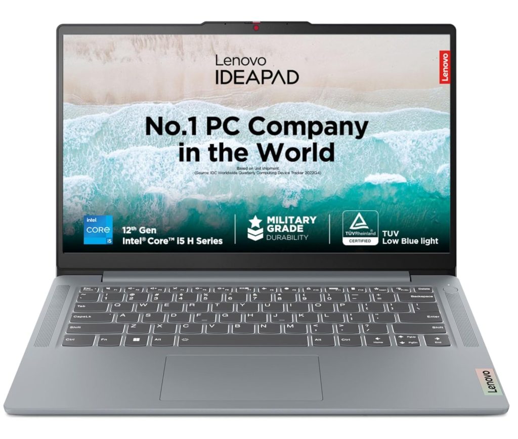 Lenovo IdeaPad Slim 3 14" (35.5cm) FHD Laptop | Intel Core i5-12450H 12th Gen | 16GB RAM | 512GB SSD | Windows 11 | MS Office 2024 | Grey | 1.37Kg | Model 83EQ0074IN​
