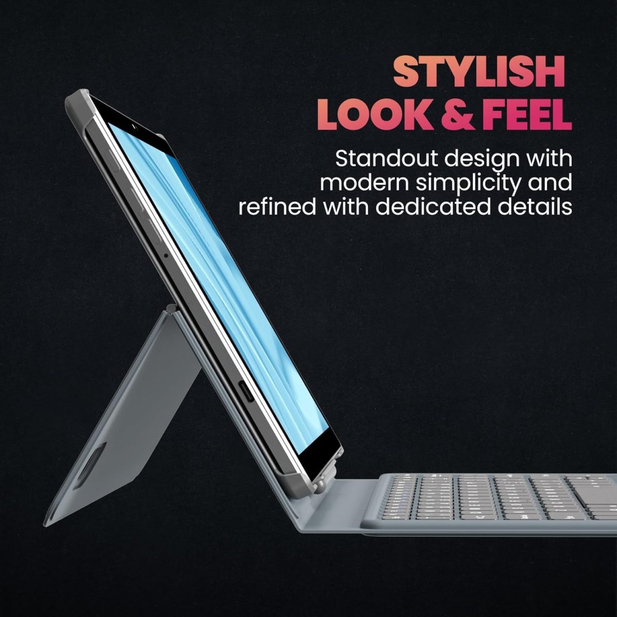 Wishtel IRA Duo+ (10.1 inch) Tablet + Keyboard | 4GB RAM 64GB ROM | Wi-Fi + 4G Volte | Dual SIM | 8000mAH Battery | 2Ghz Octacore Processor | Android 11 | 4GB Tablet PC | Free Accessories, Black - Image 2