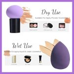 Bajajbeautyshop Makeup Sponge & Brush Set | 1 Foundation Brush 2 Makeup Sponge 1 Mushroom Sponge With Box Container - Image 4