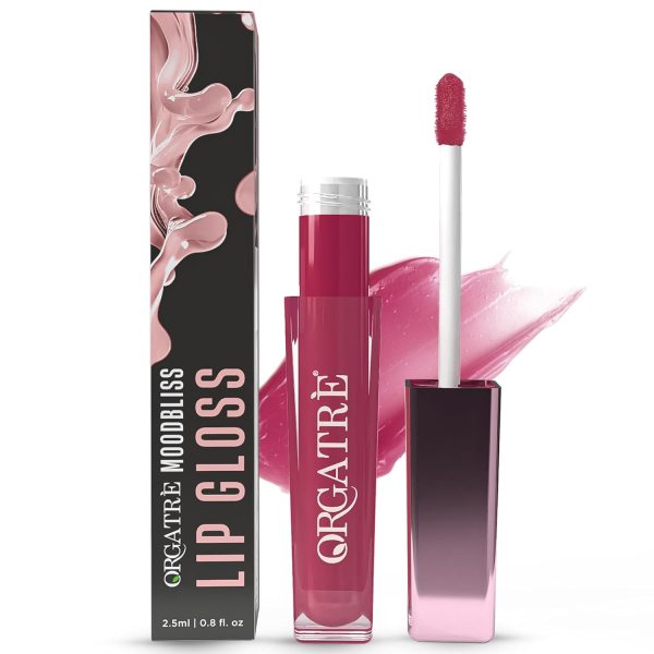 Orgatre Moodbliss Lip Gloss | Instant Shine & Glossy Finish | Hydrating Lip Gloss for Girls & Women | Perfect for Everyday & Party Look | 2.5ml (Subtle Pink, 2.5 ML)