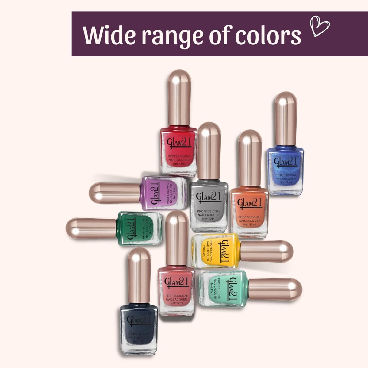 Glam21 Professional Nail Polish/Nail Color -12 ml| Long Lasting | Quick Drying | Glossy Finish | Crystal Clear -05 - Image 5