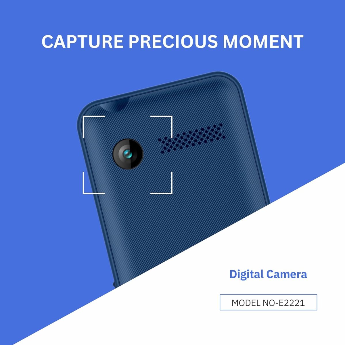 Philips All-New E2221 Sleek & Stylish |Keypad Mobile with 2.4" Screen|2500 MAH Battery | 2030mm Speaker| Wireless FM | Bright Torch| Digital Camera|Blue - Image 4