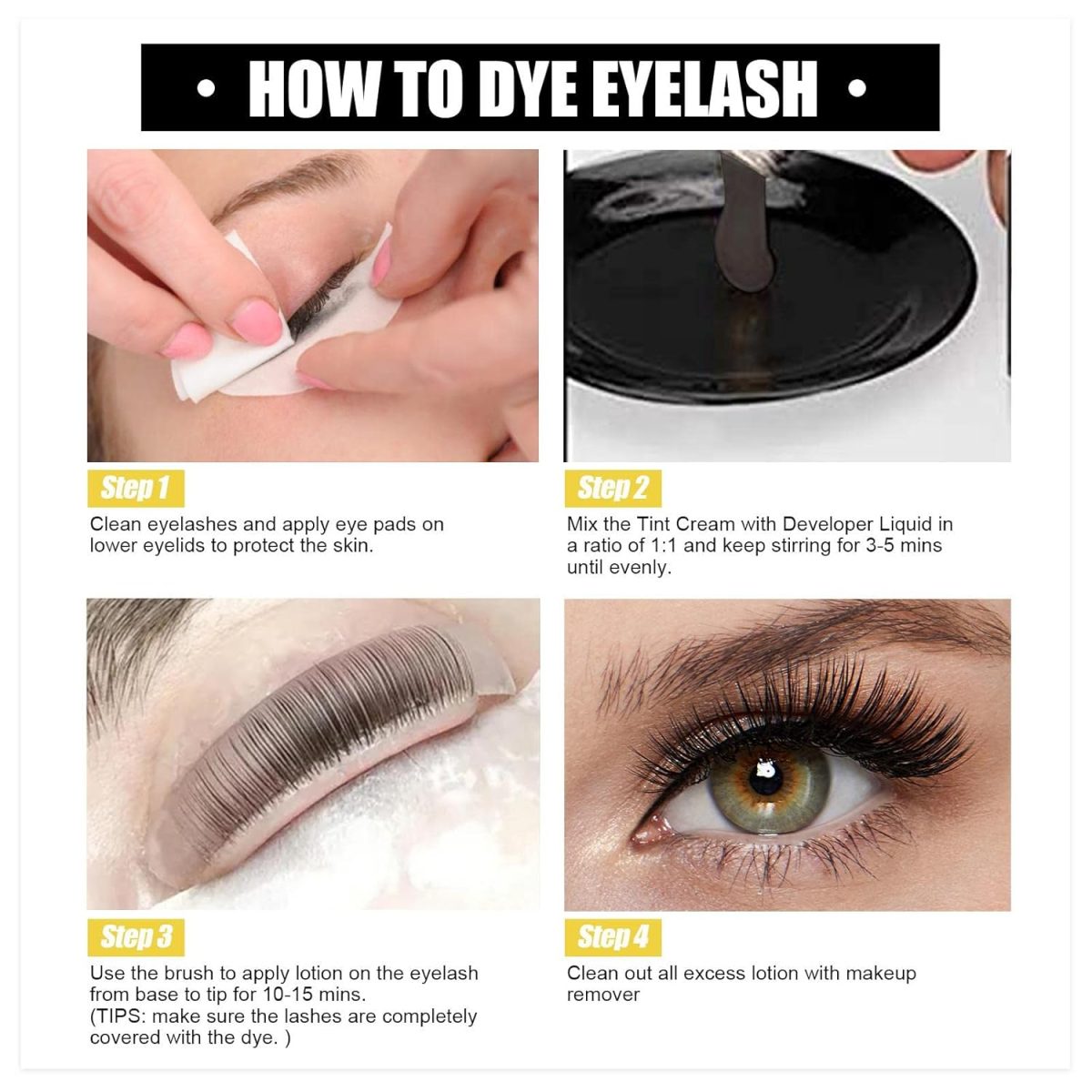 BNF Professional Eyelash Eyebrow Dye Tint Gel Oil Proof Eyebrow Tinting Kit Dark Brown - Image 6