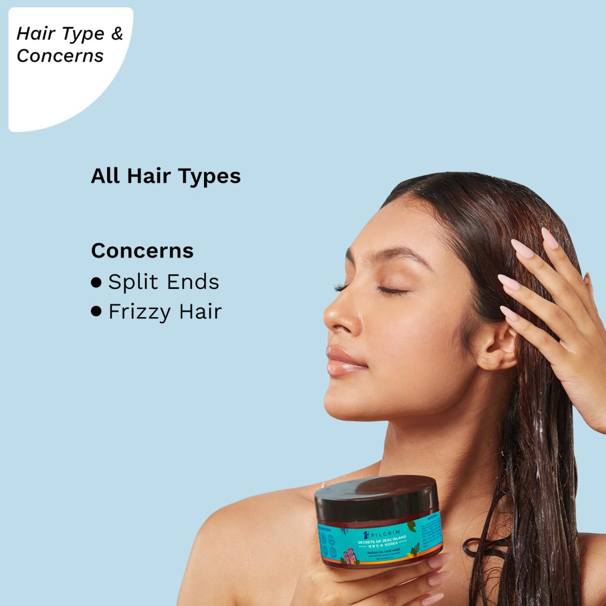 Pilgrim Korean Argan Oil Hair Mask For Dry & Frizzy Hair With White Lotus And Camellia | Hair Mask For Smoothening Hair, Deep Conditioning And Hair Fall Control | For Men & Women | 200Ml, 1 Count - Image 4