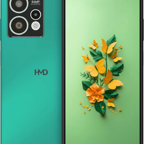 HMD Crest Max 5G | 50 MP Front Cam | Triple Rear AI Camera with 64 MP Primary Cam | FHD+OLED Display | 8GB RAM & 256GB Storage | Android 14 | 33W Fast Charger (Aqua Green)