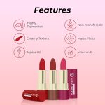 Colors Queen Lippie Creamy Matte Lipstick | Single Swipe Application, Long Lasting & Highly Pigmented | Lightweight Lipstick for Women Infused with Jojoba Oil and Vitamin E (02 - Maple Magenta, 5g) - Image 4