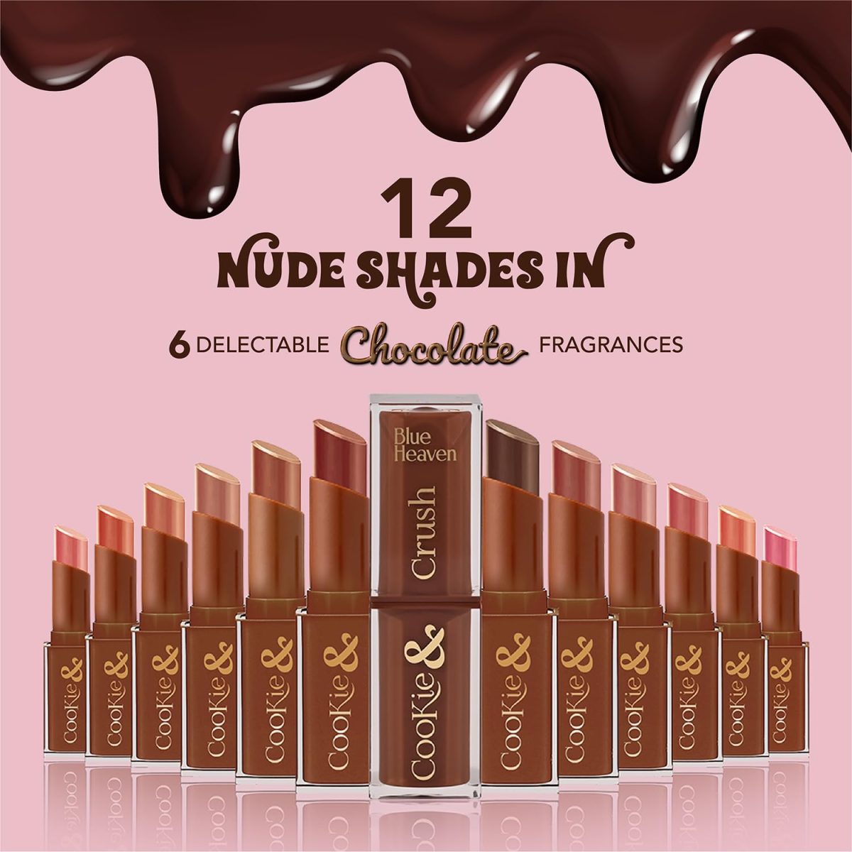 Blue Heaven Cookie & Crush Matte Lipstick for Women, Long lasting lipstick, Enriched with Cocoa Butter & Rosehip oil, Softening and Nourishing Lipstick - Cookie Craze, 3.4g - Image 4
