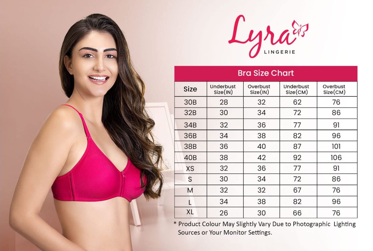 Lyra Women's Non-Padded T-Shirt BRA-511 T-Shirt Bra 511_2PC_White & Black_38B - Image 7