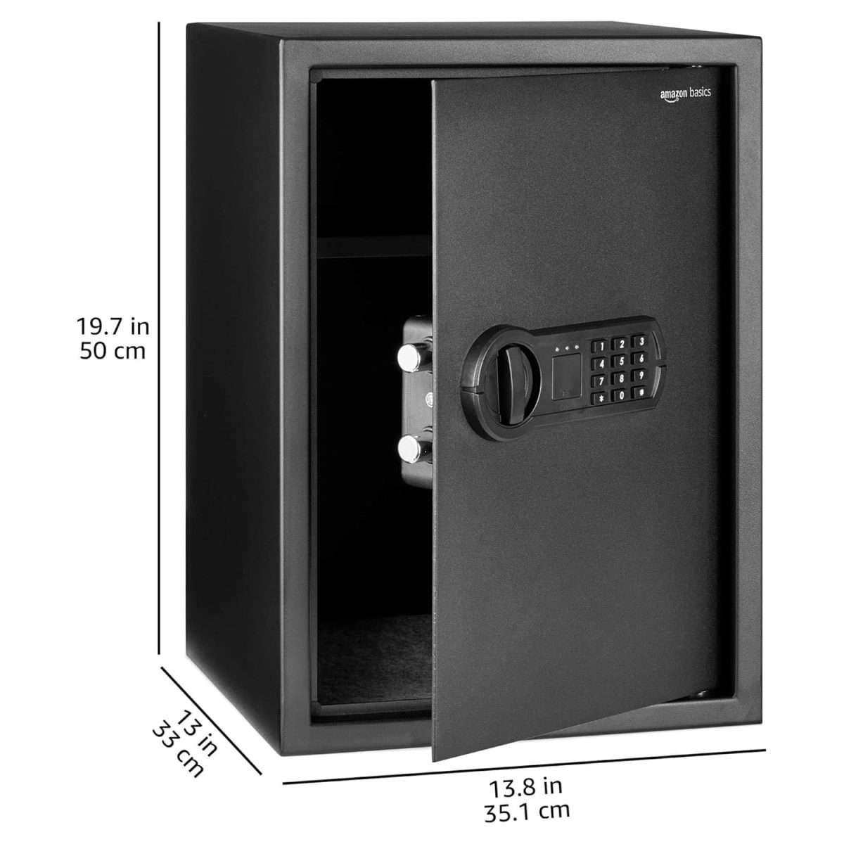 Amazon Basics Digital Safe With Electronic Keypad Locker For Home, Gross Capacity - 58L (Net - 51L), Black - Image 8
