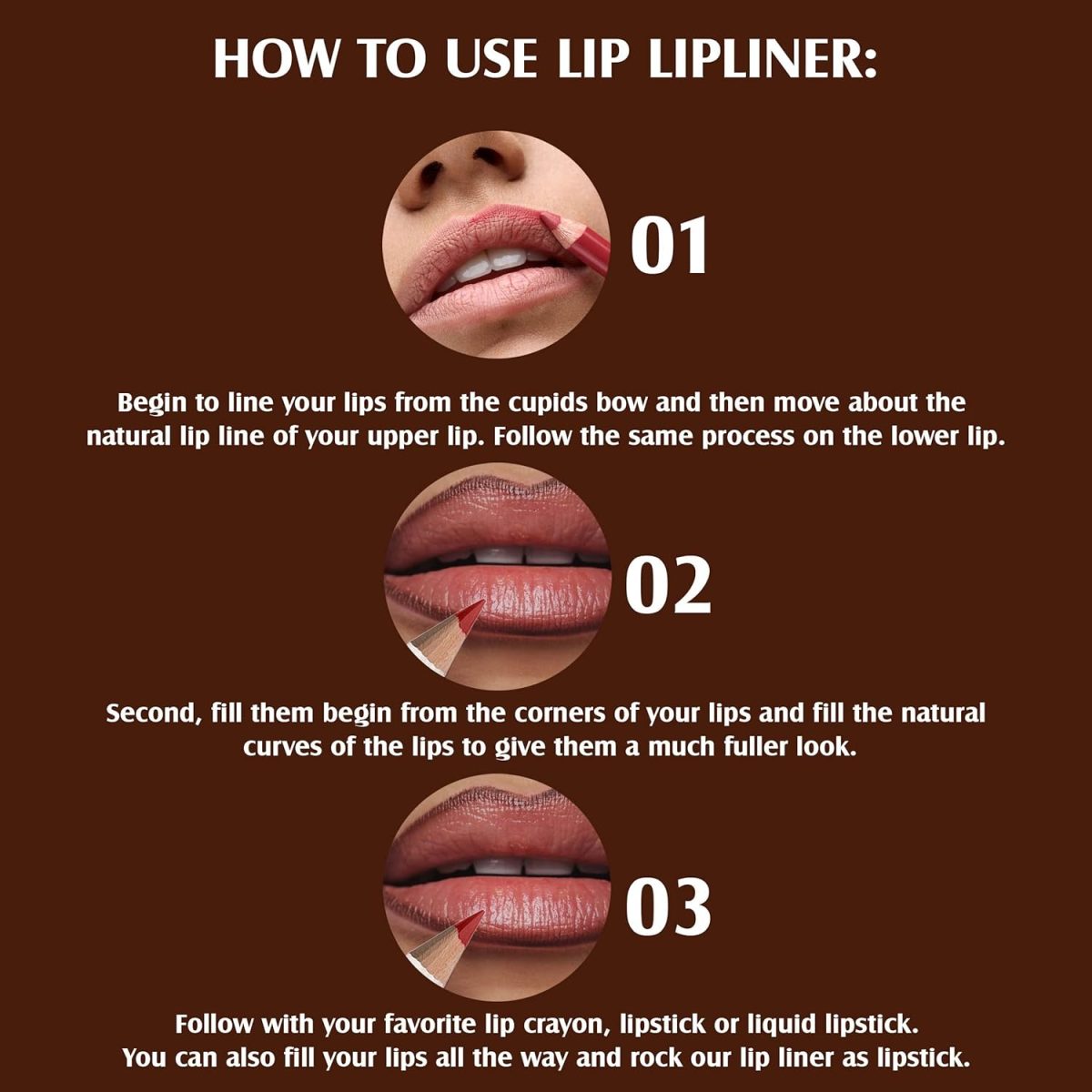 Glam21 Lip Liner For Clean Contoured Lip | Creamy, Easy Slide Formula | Renders Perfect Pout | Shade - 12 Coffee In A Mug - Image 5