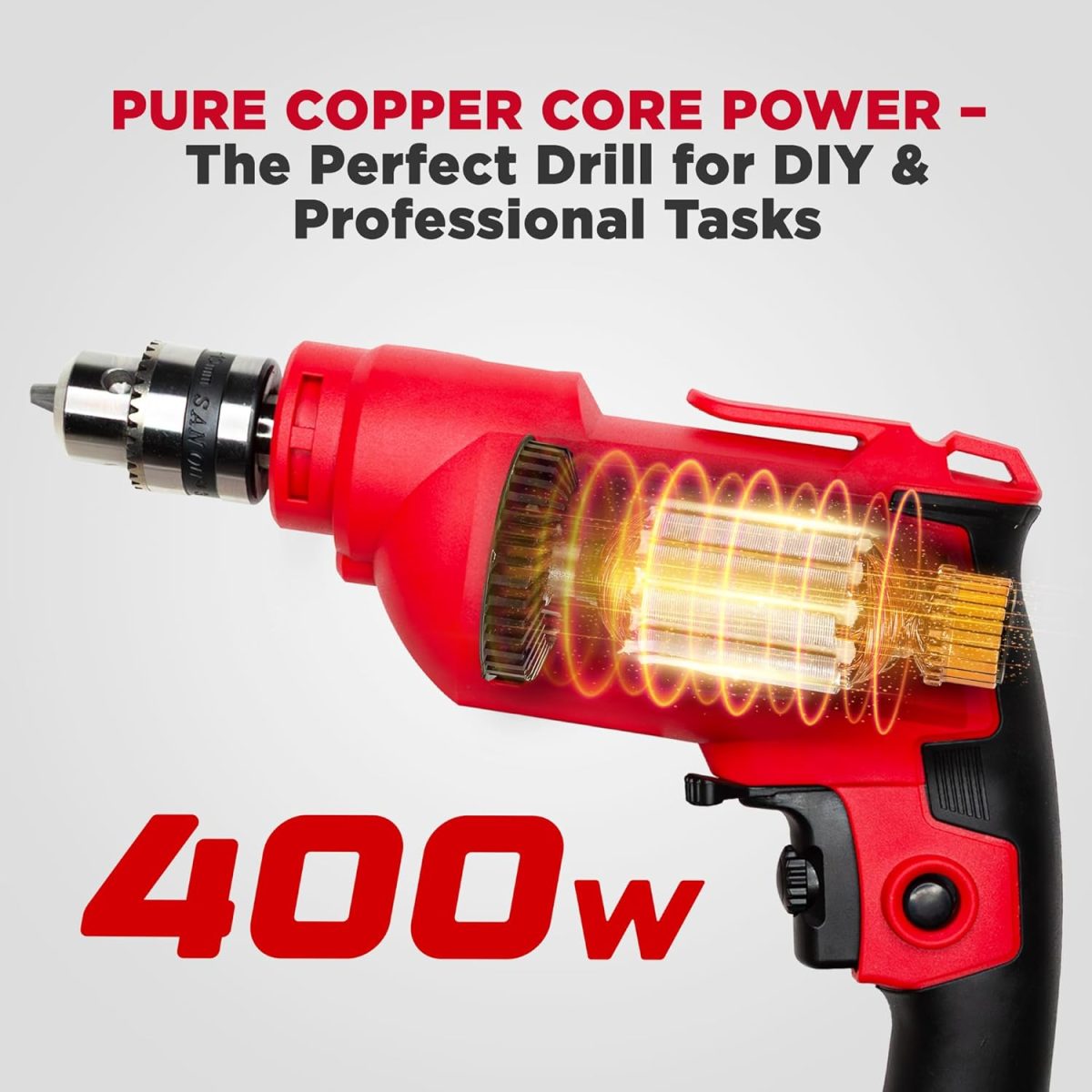 IBELL Electric Drill ED06-91, 400W, Copper Armature, 2800 RPM, Chuck 10 mm Forward/Reverse for Wood & Metal Work with Variable Speed Control - Image 5